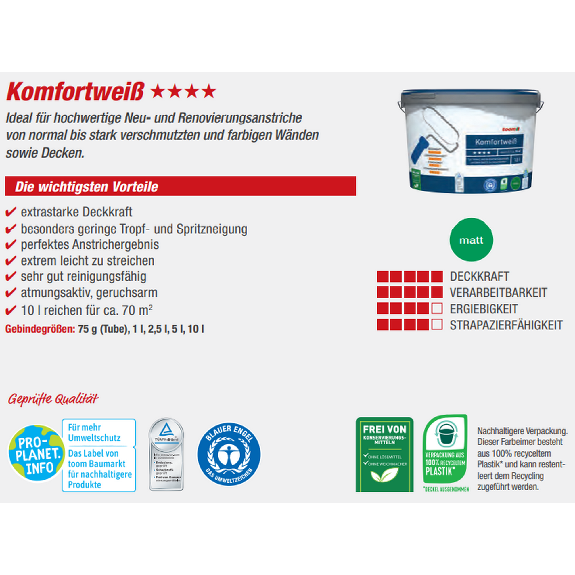 Komfortweiß matt 75 g