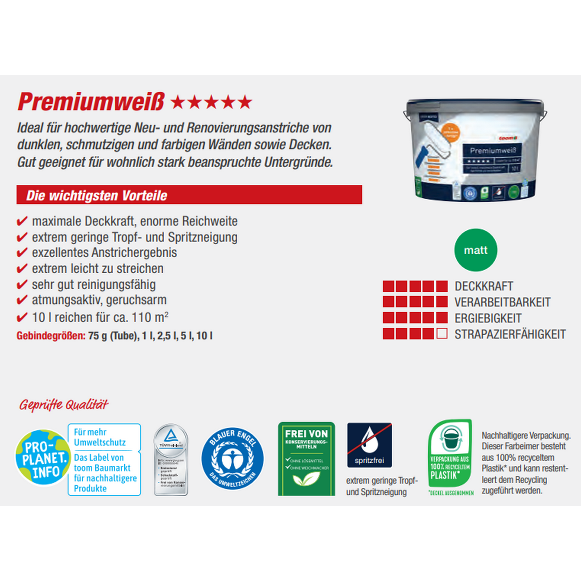 Premiumweiß matt 10 l